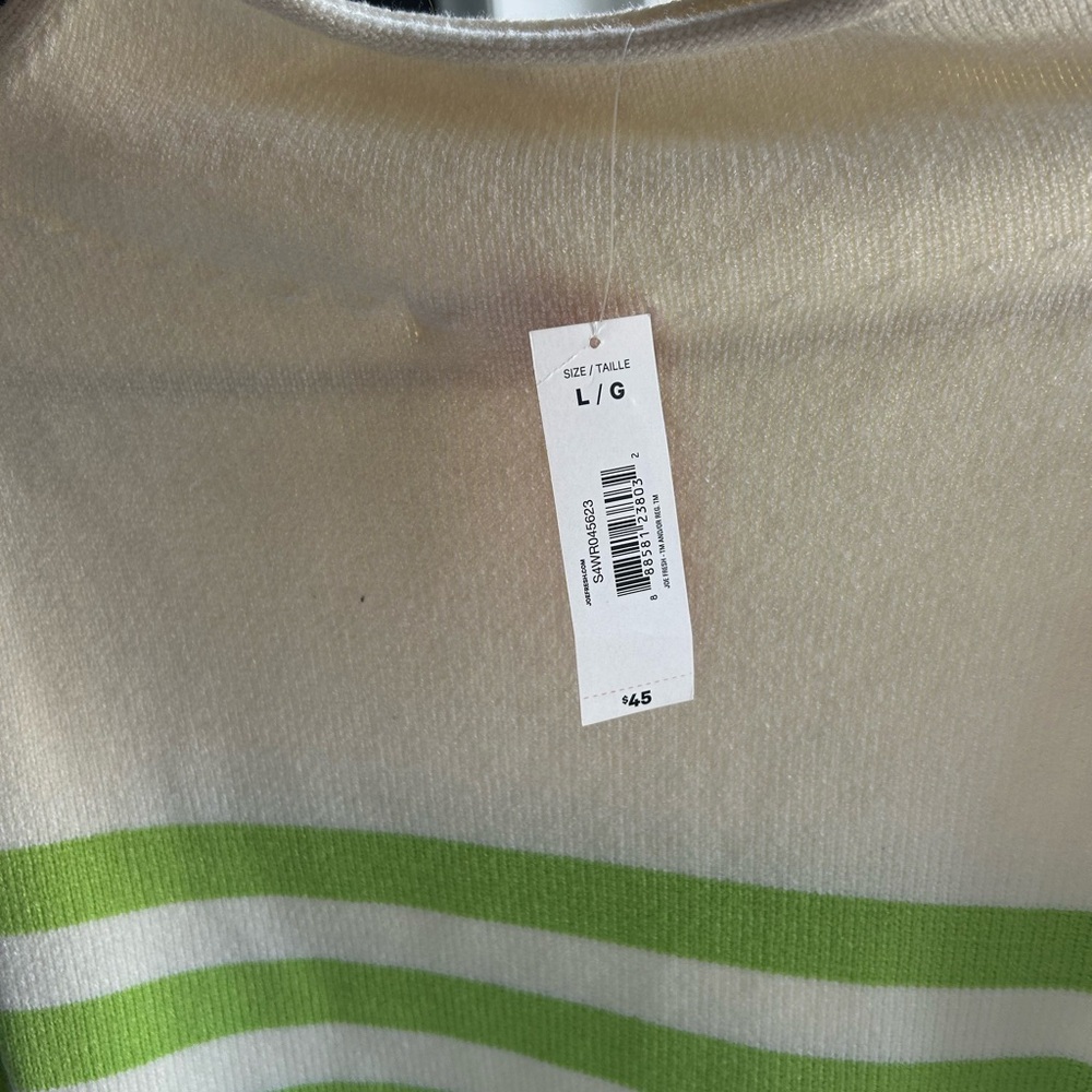 Striped Green and Cream Sweater